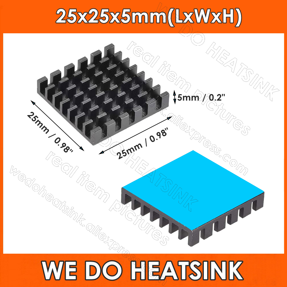Czarny radiator 25x25x5mm z ws – Aluminium Extrusion recenzja i cena