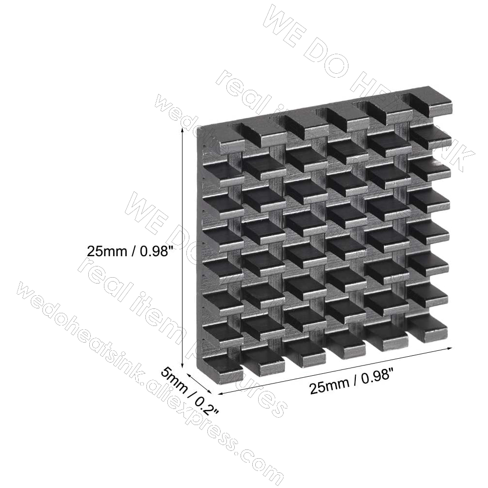 Czarny radiator 25x25x5mm z ws – Aluminium Extrusion recenzja i cena